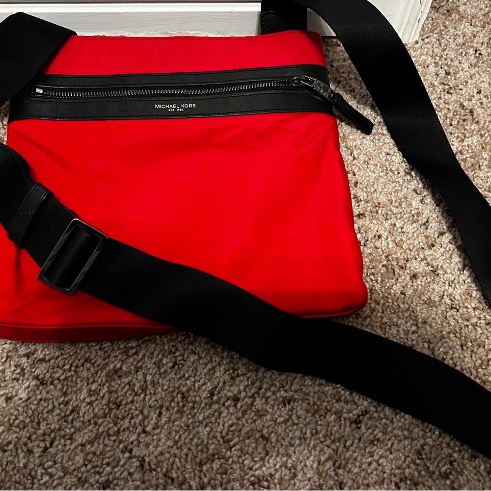 Michael Kors Red and Black Messenger Bag